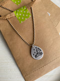 Snowy Winter Truck Carrying a Whimsy Christmas Tree Necklace