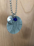 Custom Hand Cut Metal Stamped Basketball Necklace