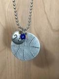 Custom Hand Cut Metal Stamped Basketball Necklace