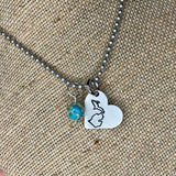 Michigan in My Heart Metal Stamped Michigan Pendant with Bead Charm