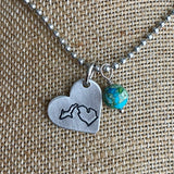 Michigan in My Heart Metal Stamped Michigan Pendant with Bead Charm