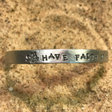 Have Faith in the Seasons - Slim Stacking Cuff Bracelet