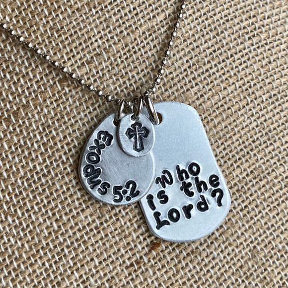 Bible Scripture Charm Necklace - Metal Stamped Custom Made Necklace