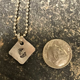 Tiny Hand Cut Metal Stamped Memorial Baby Loss Pendant Charm