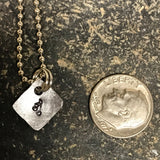Tiny Hand Cut Metal Stamped Cherry Pendant Charm