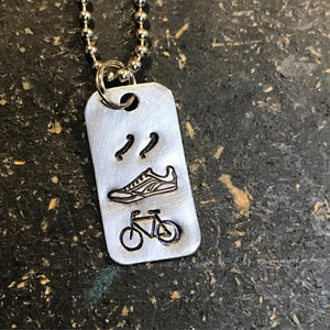 Triathlon Swim Run Bike Necklace