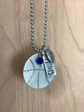 Custom Hand Cut Metal Stamped Basketball MOM Necklace