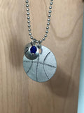 Custom Hand Cut Metal Stamped Basketball Necklace