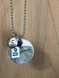 Custom Hand Cut Metal Stamped Football MOM Necklace