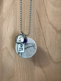Custom Hand Cut Metal Stamped Football MOM Necklace
