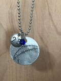 Custom Hand Cut Metal Stamped Football Necklace