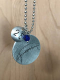 Custom Hand Cut Metal Stamped Football Necklace