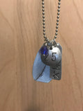 Custom Hand Cut Metal Stamped Hockey MOM Necklace