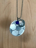 Custom Hand Cut Metal Stamped Soccer Necklace