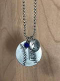 Custom Hand Cut Metal Stamped Baseball Softball MOM Necklace