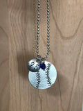 Custom Hand Cut Metal Stamped Baseball Softball Necklace