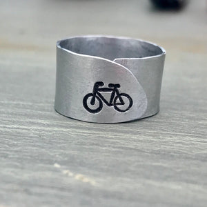 Hand Cut Metal Stamped Bike Ring