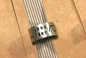 Tent Camping Metal Stamped Ring