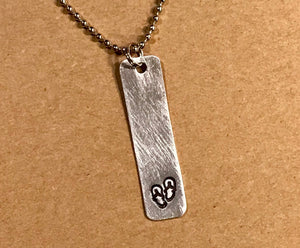 Hand Cut Metal Stamped Flip Flops Tag Pendant Charm