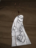 Custom Metal Stamped Handmade Artisan Nativity Ornament - Mixed Metals