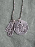 "God Gave Me You" Metal Stamped Necklace for Bride Mom Aunt Grandma