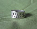 Hand Cut Metal Stamped HOLD STRONG Anchor Ring