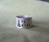 Hand Cut Metal Stamped "Oh La La" Eiffel Tower Ring