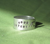 Hand Cut Metal Stamped "Good In Tent" Tent Ring