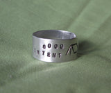 Hand Cut Metal Stamped "Good In Tent" Tent Ring