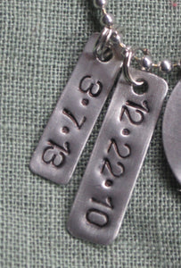 Metal Stamped Custom Personalized Date Necklace
