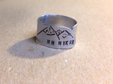 Hand Cut Metal Stamped Mountain Ring