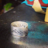 Hand Cut Metal Stamped Mountain Ring