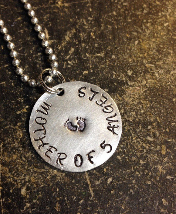 Mother of Angels Custom Stamped Necklace