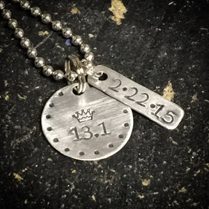 Princess Run Half-Marathon Metal Stamped Necklace