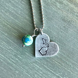 Michigan in My Heart Metal Stamped Michigan Pendant with Bead Charm