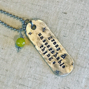 Great and Unsearchable Things Metal Stamped Custom Made Necklace