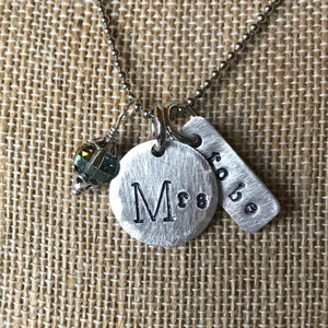 Mrs and Mrs To Be for the Bride and Bride To Be  Custom Metal Stamped Hammered Necklace